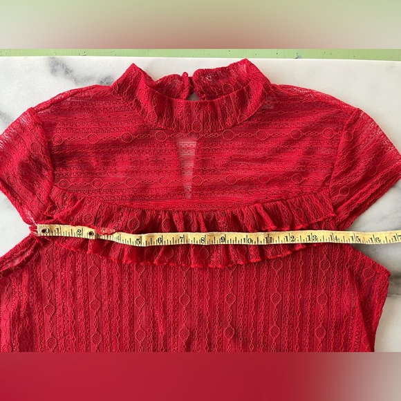Women’s Red Lace Top Perfect for Valentine’s Day - Picture 11 of 13
